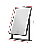LED Makeup Mirror Tabletop Vanity Black