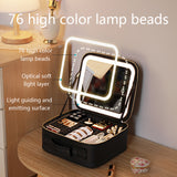 Travel Makeup Case with LED Light & Mirror