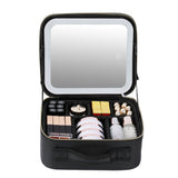 Travel Makeup Case with LED Light & Mirror