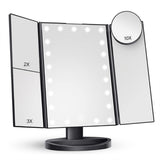 Tri-Fold Lighted Makeup Mirror