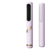 Portable USB Rechargeable Cold Wind Ionic Hair Straightening Brush