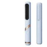 Portable USB Rechargeable Cold Wind Ionic Hair Straightening Brush