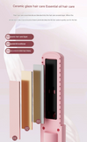 Portable Two-in-One Wireless Hair Straightener and Curler