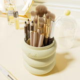360° Rotating Makeup Brush Holder with Clear Dome