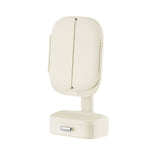LED Lighted Tri-Fold Makeup Mirror with Storage Drawer & Magnification