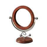 Gold and Brown Vintage Solid Wood Makeup Mirror